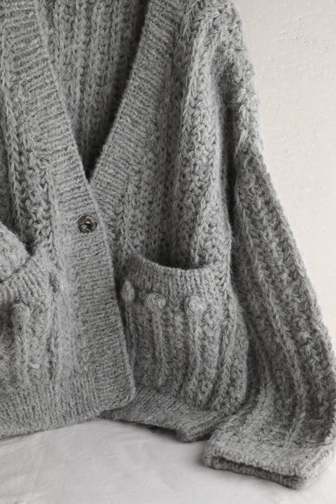 No.17/ colors of nature : 自然の色 モヘアニットカーディガン（moss gray）