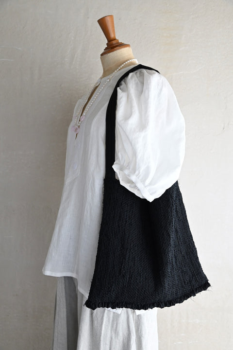 No.13 光は淡く白く痛い ツーリーフパフブラウス（white）