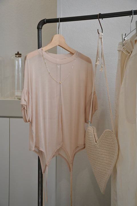 No.14 羅（うすもの） ショートスリーブトップス（skin beige）