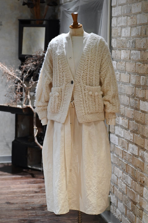 No.17/ colors of nature : 自然の色 モヘアニットカーディガン（off white）