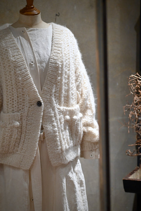 No.17/ colors of nature : 自然の色 モヘアニットカーディガン（off white）