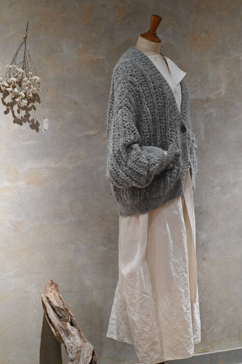 No.17/ colors of nature : 自然の色 モヘアニットカーディガン（moss gray）