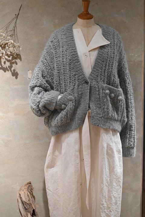 No.17/ colors of nature : 自然の色 モヘアニットカーディガン（moss gray）