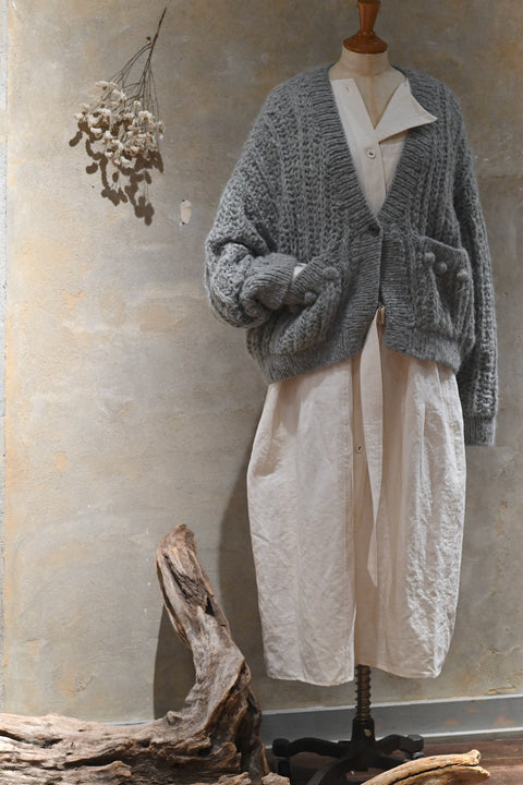 No.17/ colors of nature : 自然の色 モヘアニットカーディガン（moss gray）