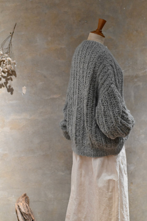 No.17/ colors of nature : 自然の色 モヘアニットカーディガン（moss gray）