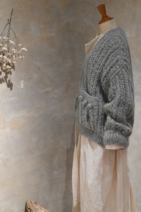 No.17/ colors of nature : 自然の色 モヘアニットカーディガン（moss gray）