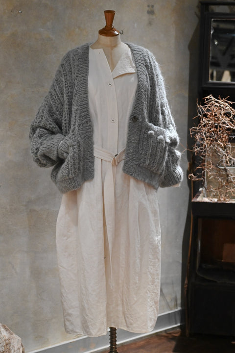 No.17/ colors of nature : 自然の色 モヘアニットカーディガン（moss gray）