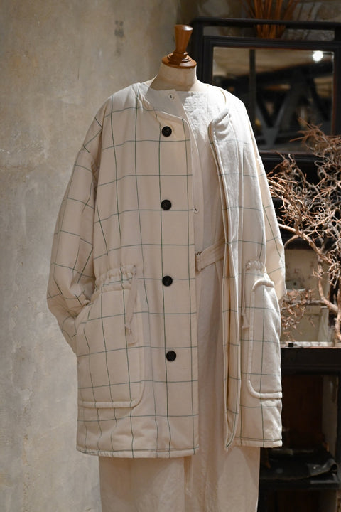 No.13/ written message : 書かれたメッセージ グラフチェックフーデッドコート