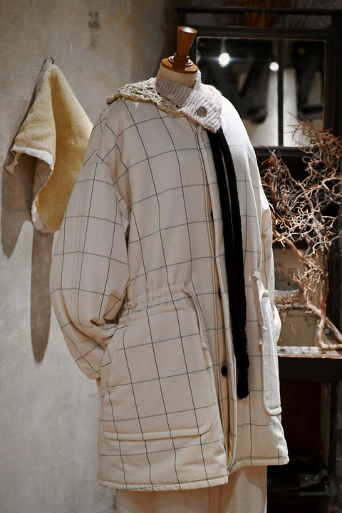 No.13/ written message : 書かれたメッセージ グラフチェックフーデッドコート