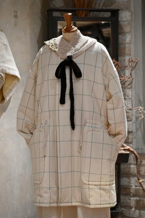 No.13/ written message : 書かれたメッセージ グラフチェックフーデッドコート