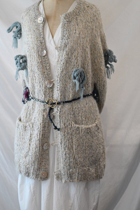 No.16/ fog color : 霧色 リボンカーディガン