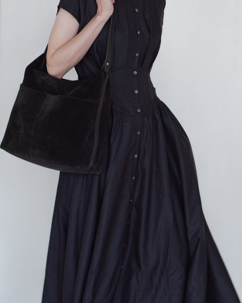 【ヌ｜オーダー制】ランズーバッグ（calf suede / black）