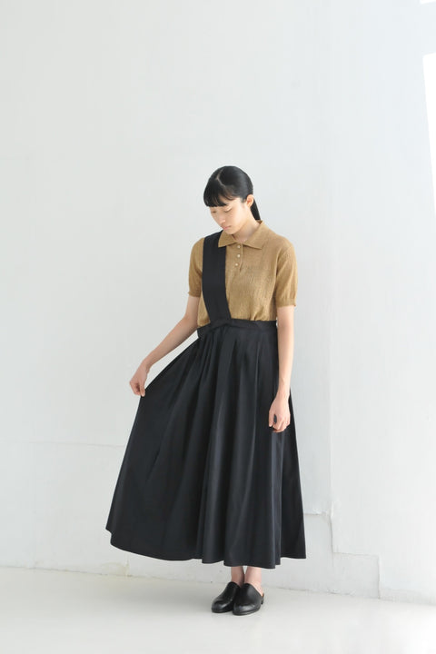 No.3/ Night veil shoulder pleated skirt