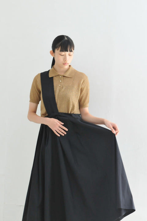 No.3/ Night veil shoulder pleated skirt