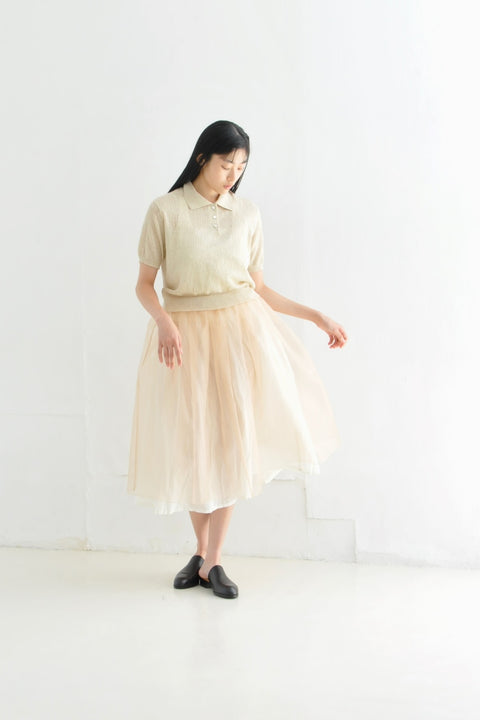 No.2/ The Night Life of Trees Dress (row white + nude pink)