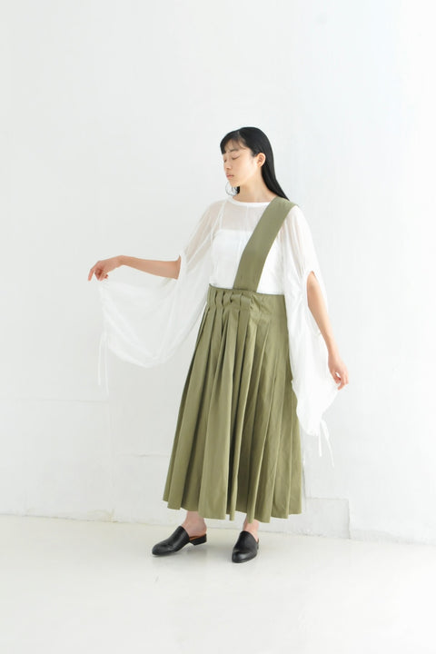 No.4/ Rustle of trees shoulder pleated skirt