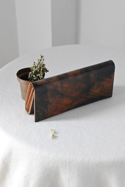 【ヌ｜オーダー制】フレーム財布：長 /二つ折り（marble）