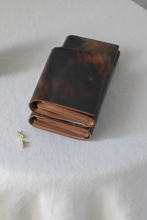 【ヌ｜オーダー制】フレーム財布：長 /二つ折り（marble）