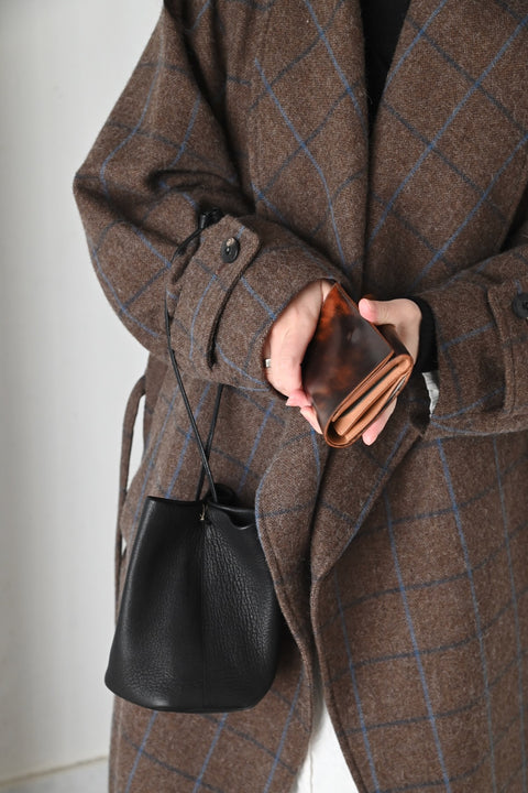 【ヌ｜オーダー制】フレーム財布：長 /二つ折り（marble）