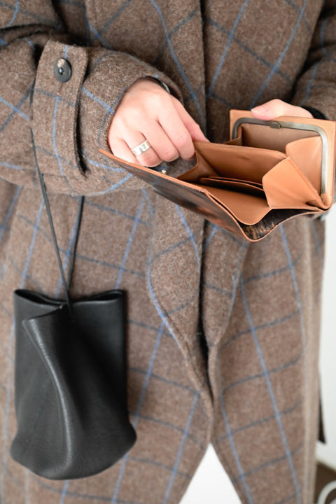 【ヌ｜オーダー制】フレーム財布：長 /二つ折り（marble）