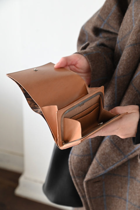 【ヌ｜オーダー制】フレーム財布：長 /二つ折り（marble）