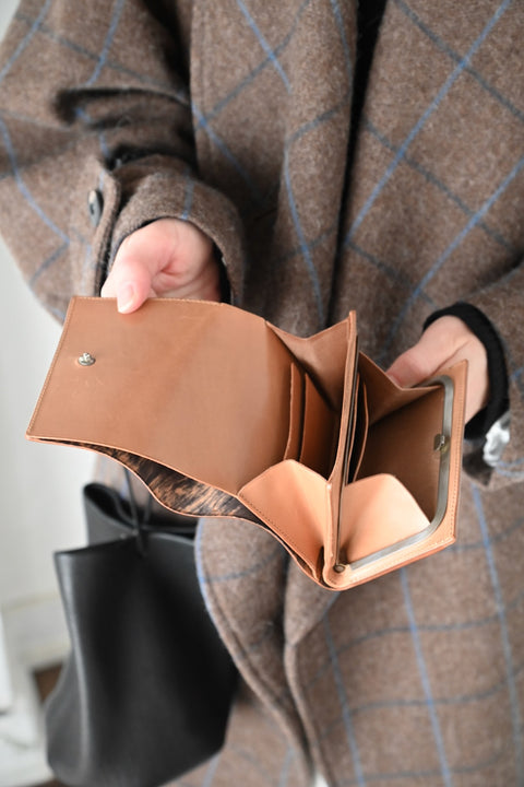 【ヌ｜オーダー制】フレーム財布：長 /二つ折り（marble）