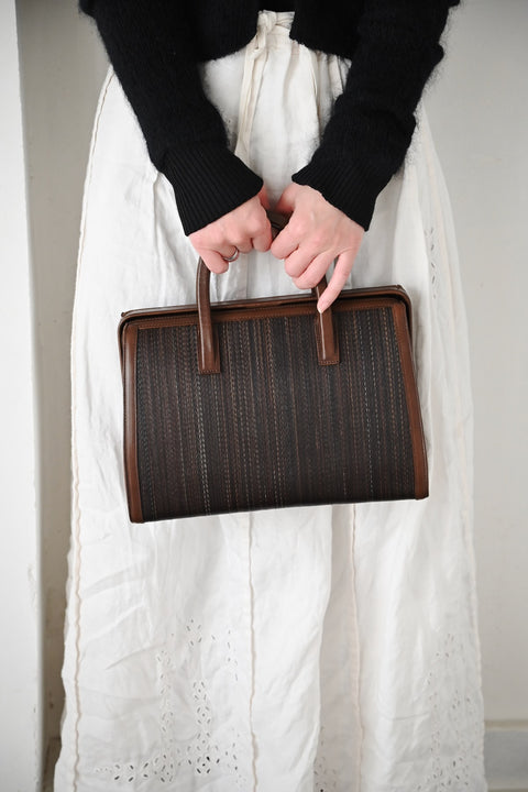 【ヌ｜オーダー制】トップフレームバッグ（horse hair / brown）