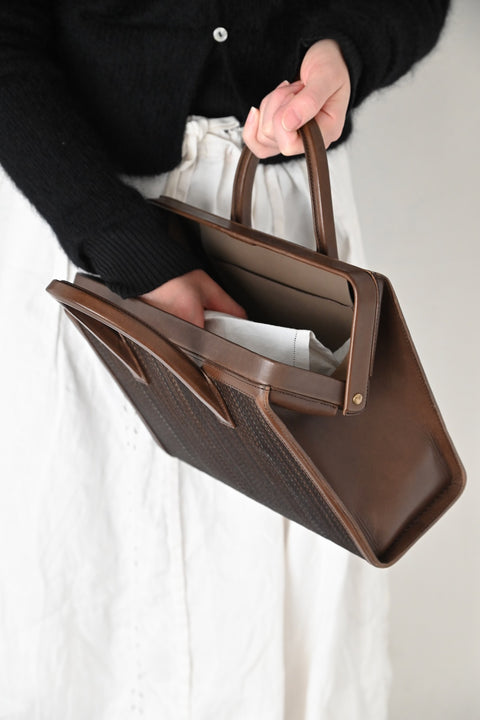 【ヌ｜オーダー制】トップフレームバッグ（horse hair / brown）