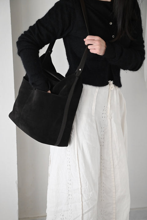 【ヌ｜オーダー制】ランズーバッグ（calf suede / black）
