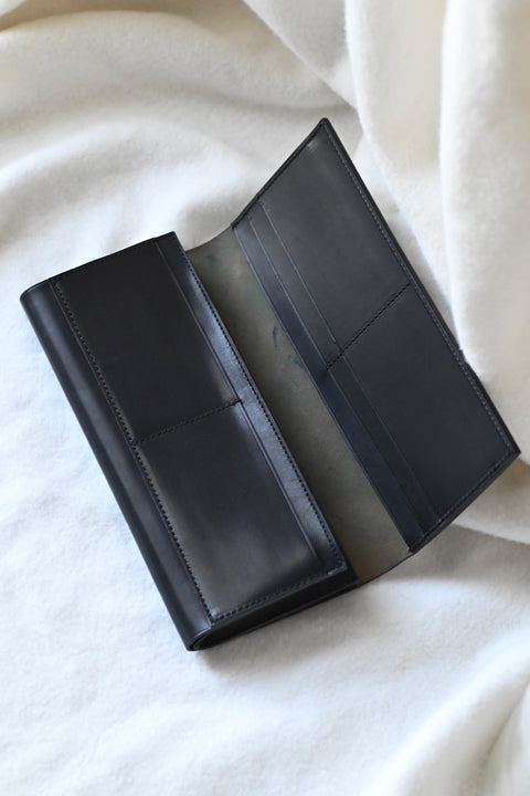 【ヌ｜オーダー制】フレーム財布：長 /二つ折り（black）