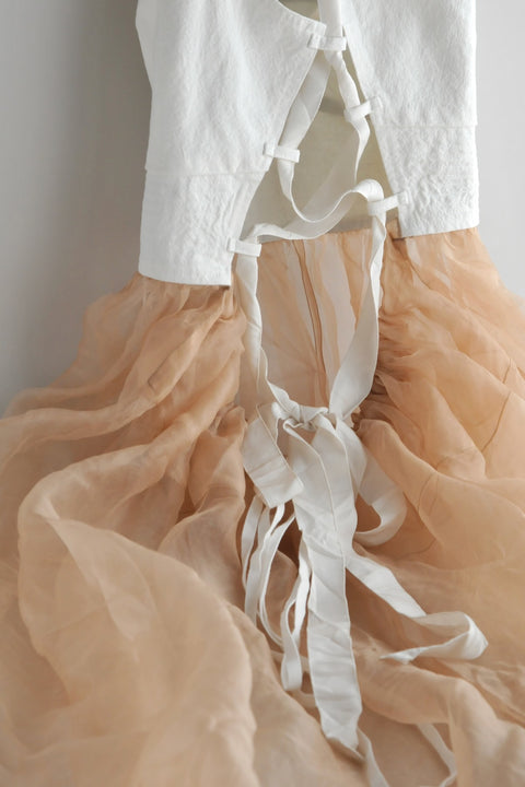 No.2/ The Night Life of Trees Dress (row white + nude pink)