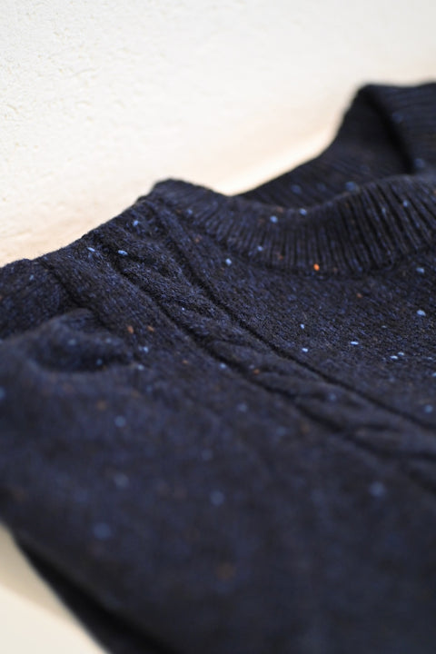 No.11 On a cold winter day ギャザーパフセーター（starry navy sky）