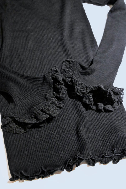 No.4 Thoughts on stockings リブレースプルオーバー（black）