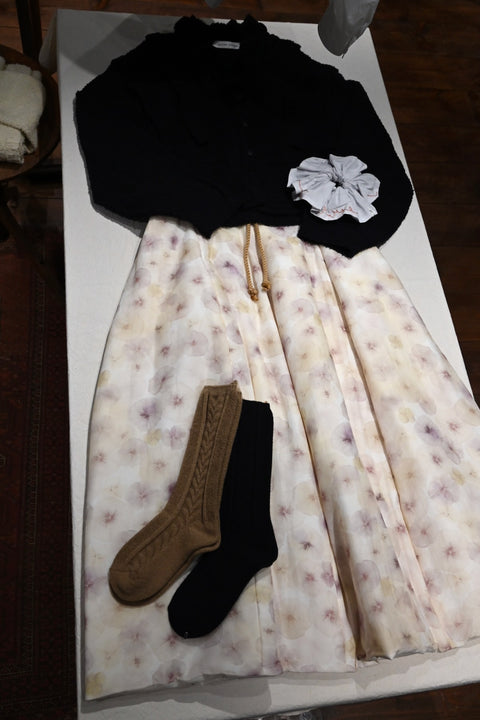 No.04/ harmony : 調和 押し花のキルトスカート