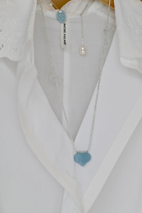 No.5 Simple longing 刺繍ギャザースリーブブラウス（off white）
