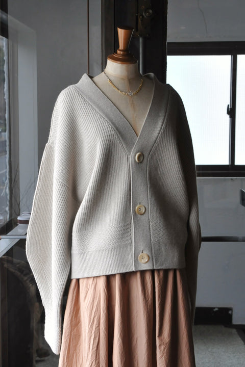 Various knits cardigan (light beige)