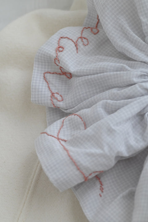 gingham check シュシュ（light gray）