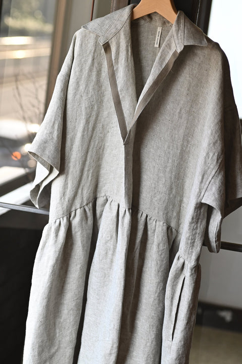 No.8 木の梢 ワイドスリーブドレス（ash beige）