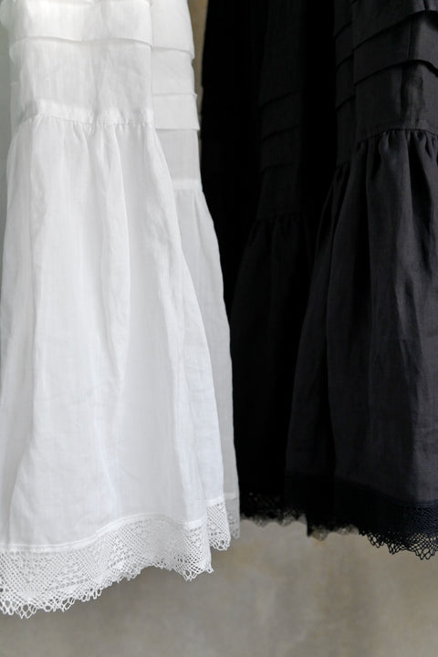 No.6 寂静 ギャザーレーススカート（black）