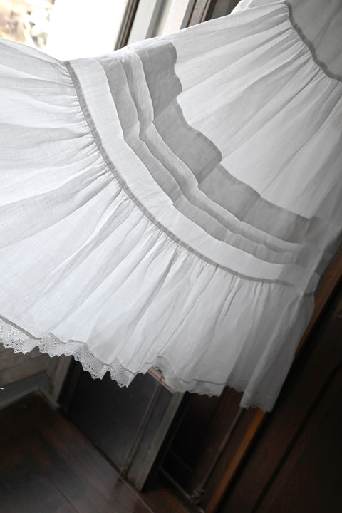 No.6 寂静 ギャザーレーススカート（white）