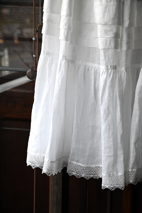 No.6 寂静 ギャザーレーススカート（white）