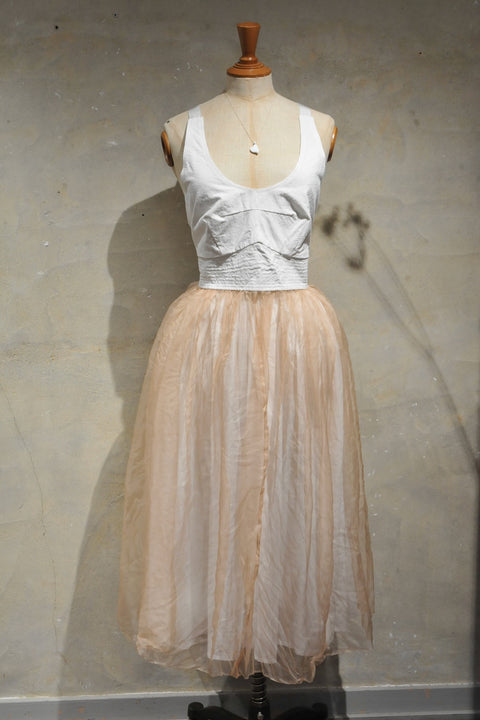 No.2/ The Night Life of Trees Dress (row white + nude pink)