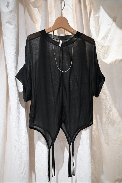 No.13 羅（うすもの） ショートスリーブトップス（black）