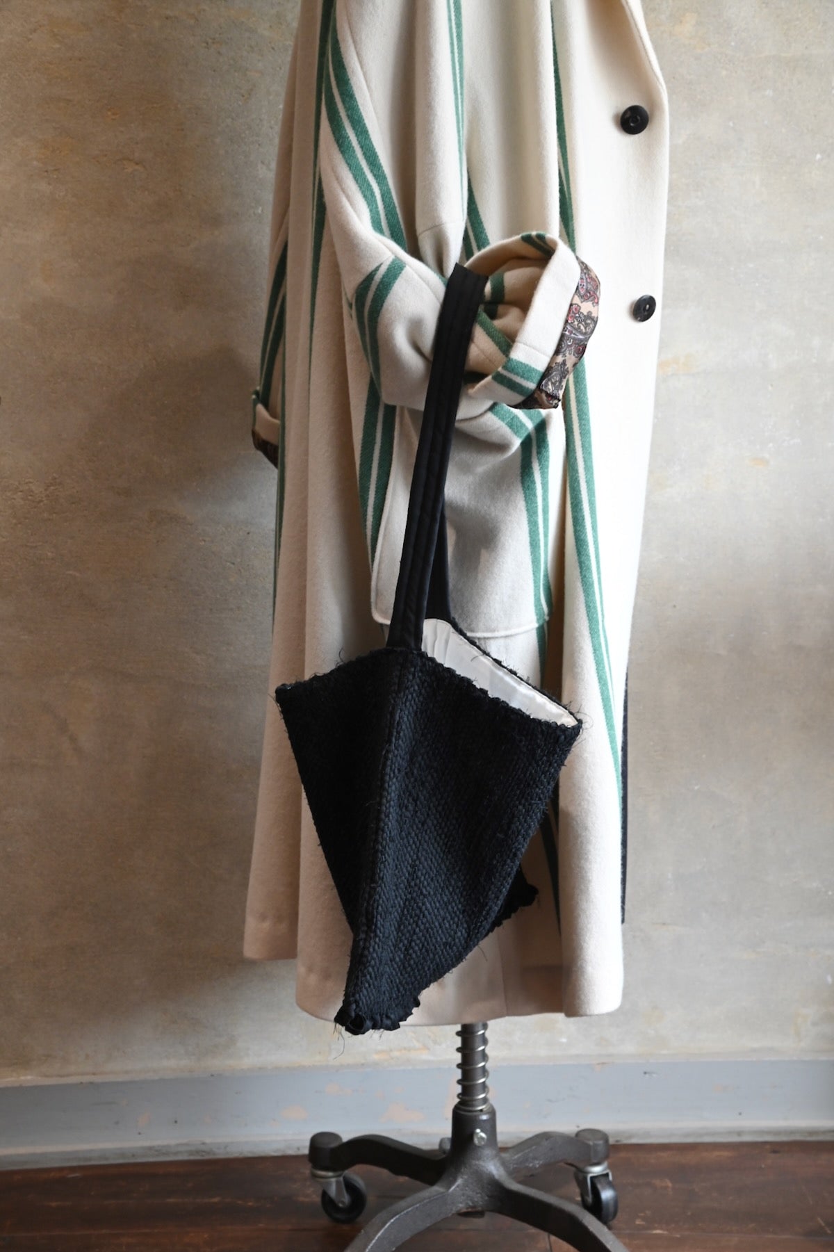 teori works マチ付き裂き織りバッグ teori works × Native Village】マチ付き裂き織りバッグ（mix