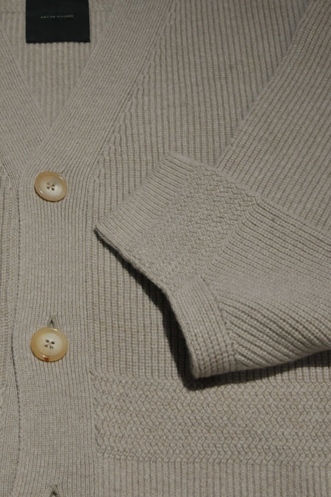 Various knits cardigan (light beige)