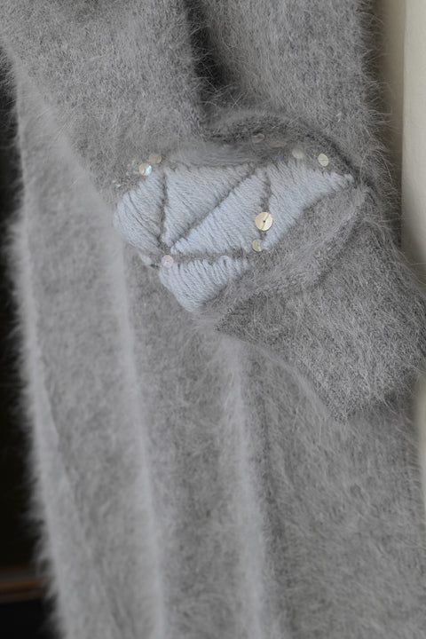 Angola nylon ロングカーディガン（gray）