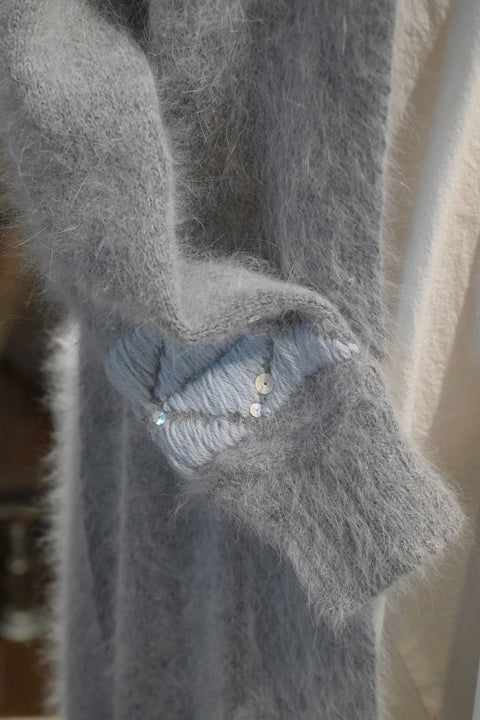 Angola nylon ロングカーディガン（gray）
