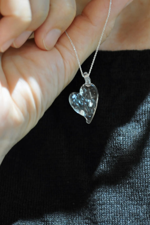 SIESES GLASS -Ripple Heart Necklace-（clear）