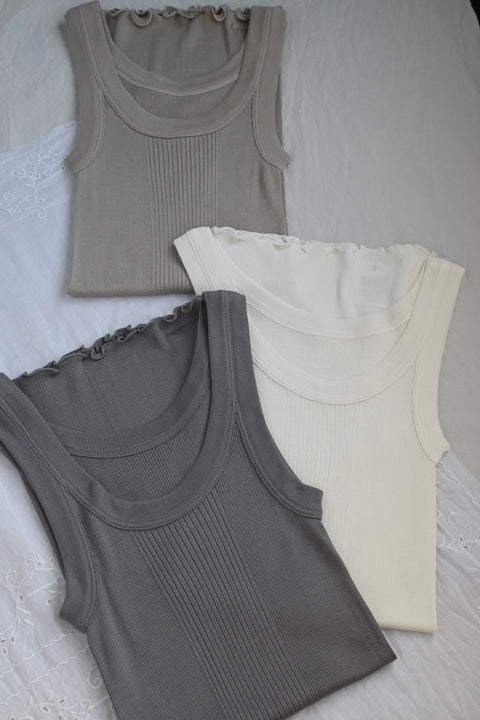 【DRESS HERSELF】シルクリブタンクトップ
