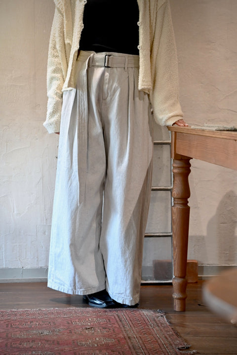 No.12 灌木 ブッシュワイドパンツ（white gray）